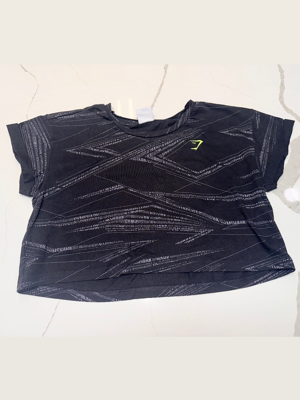 Gymshark Black Crop Top with Neon Accent